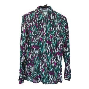 Rock 47 by Wrangler Womens Western Blouse Shirt Top Pearl Snap Cowgirl M Rodeo